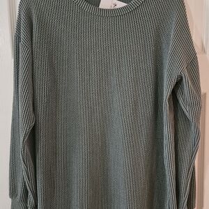 HEIMISH USA Gray Ribbed Knit Top